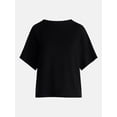 thumbnail image 6 of Joyspun Women's French Terry Knit Sleep Top with Short Sleeves, Sizes XS-3X, 6 of 6