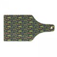 thumbnail image 1 of Yellow and Green Cutting Board, Psychedelic Circles Pattern on a Background of Polka Dots, Decorative Tempered Glass Cutting and Serving Board, in 3 Sizes, by Ambesonne, 1 of 2