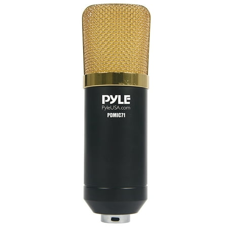 Pyle PDMIC71 - Cardioid Condenser Microphone Kit - Pro Audio Large Diaphragm Condenser Mic with Shock Mount  XLR Audio Cable