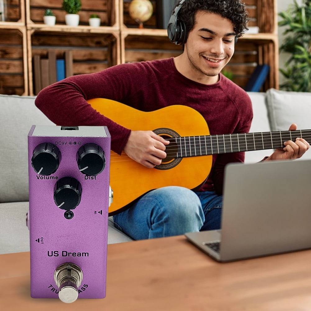Electric Guitar Effects Pedal Overdrive Distortion Chorus Tremolo Delay Sport Supplies (Purple)
