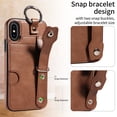 thumbnail image 4 of SaniMore Case for iPhone Xs Max, PU Leather Durable [Back Card Slots] Wristlet Kickstand Buckle Protective Bumper Cover Shockproof Anti-fall/Anti-scratch for Ladies, Brown, 4 of 11