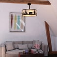 thumbnail image 5 of Acadia 20-in W Bronze Rustic Wildlife Drum Ceiling Fandelier with Light Kit and Remote, 5 of 10