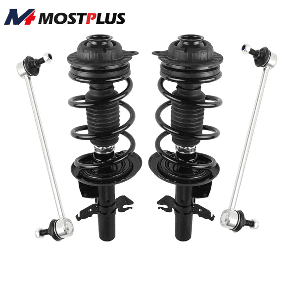 MOSTPLUS Set(4) Front Struts w/ Coil Spring Sway Bar End Links for 2013-2016 Dodge Dart