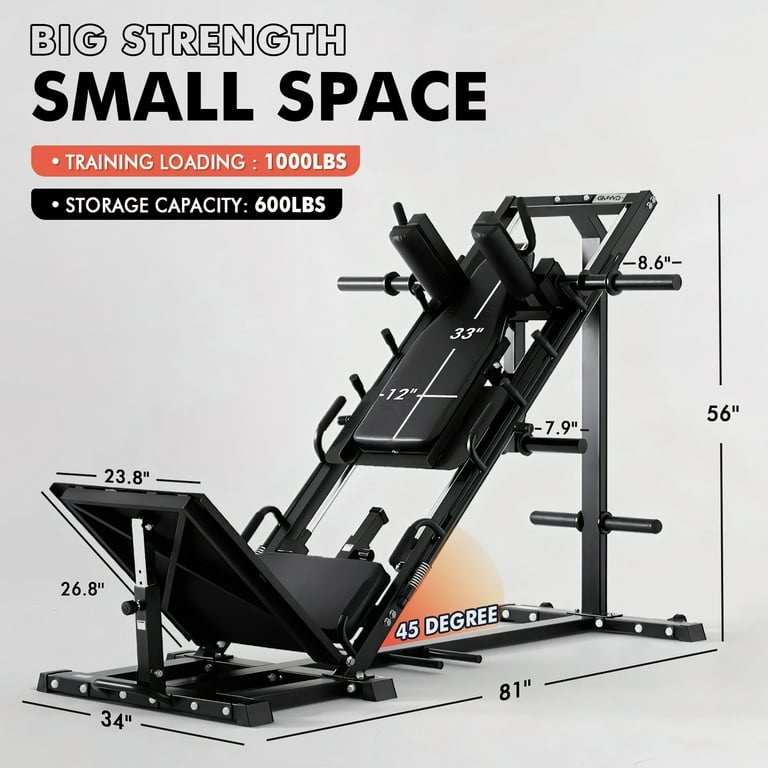 syedee Leg Press Hack Squat Machine Leg Exercise Machine with Linear Bearing Lower Body Special with Weight Storage for Quads Hamstring Glutes