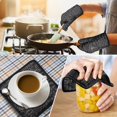 thumbnail image 4 of Math Equations Calculus Black Pattern Kitchen Oven Mitt and Pot Holder Sets 2 Pcs for Baking, Cooking and Grilling, Heat Resistant Up To 392 °F, 4 of 7