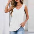 thumbnail image 4 of Chbgutlmr Womens Tank Tops Sleeveless V Neck Ruched Front T-Shirts Casual Loose Summer Comfy Plain Tee Tops, 4 of 6