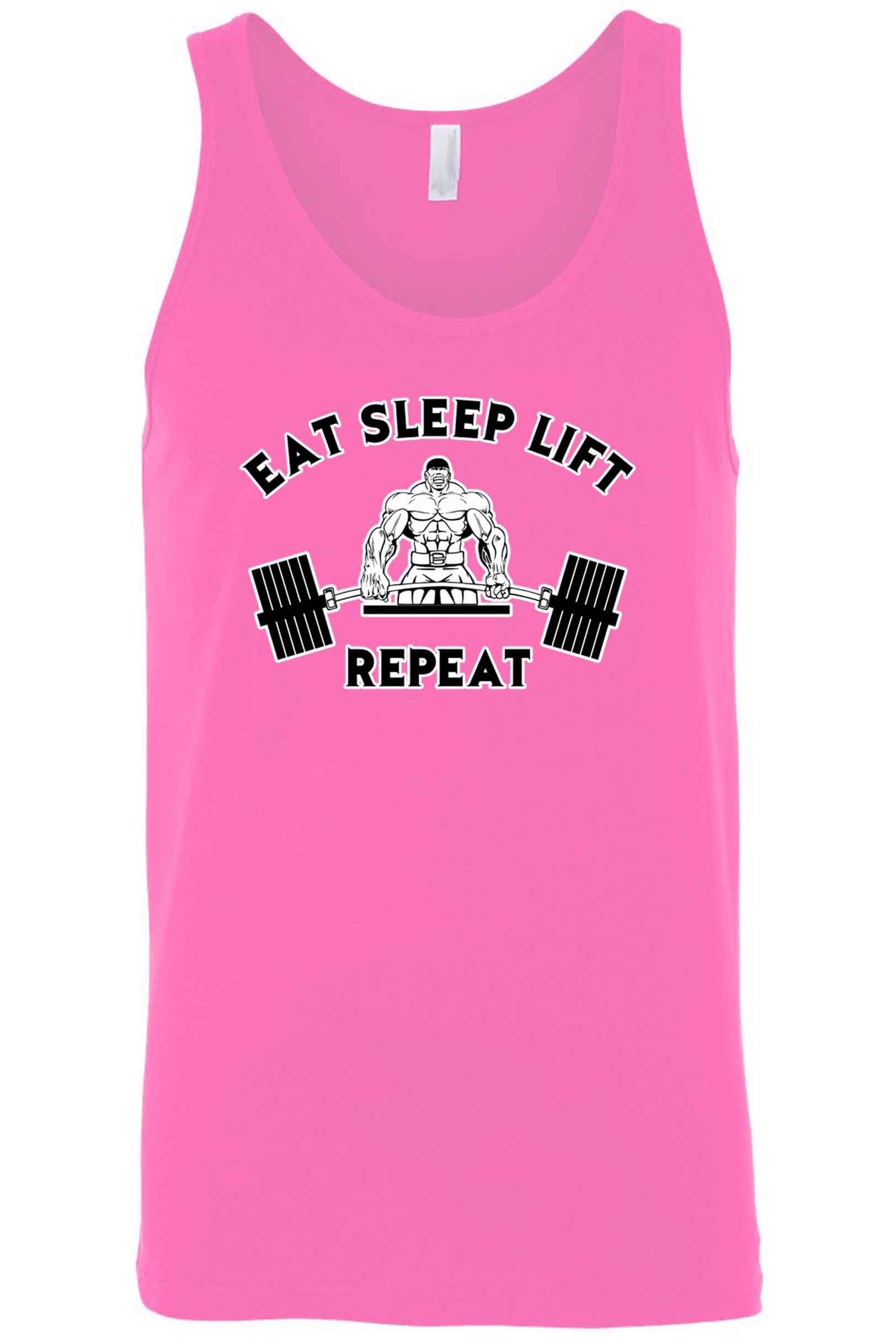 Mens Eat Sleep Lift Repeat Tank Top Shirt 