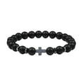 thumbnail image 1 of Minnieouse Pulseras de obsidiana con cuentas de piedra redonda natural, turquesa, joyería de Yoga, de ojo de moda, regalo, tipo Type1 NO1, 1 of 6