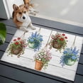 thumbnail image 4 of Spring Floral Bathroom Rug Washable 2x3 Entryway Rug Non Slip Wooden Elegant Pastoral Flowers Front Door Mat Low Pile Indoor Doormat Throw Floor Carpet for Kitchen Bedroom Entrance, 4 of 8