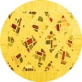 thumbnail image 1 of Ahgly Company Indoor Round Solid Yellow Modern Area Rugs, 5' Round, 1 of 4