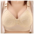 thumbnail image 2 of Everyday Bras for Women Womens Athletic Comfort Bras for Women Workout Bra Bras to Wear with A Backless Dress Compression Sports Bra plus Size Womens Bras Comfortable Support Wireless Beige 42, 2 of 3