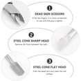 thumbnail image 2 of 3 in 1 Practical Manicure Kit with Cuticle Nipper Cuticle Pusher Professional Stainless Steel Cuticle Cutter Clipper for Nails, Silver, 2 of 5