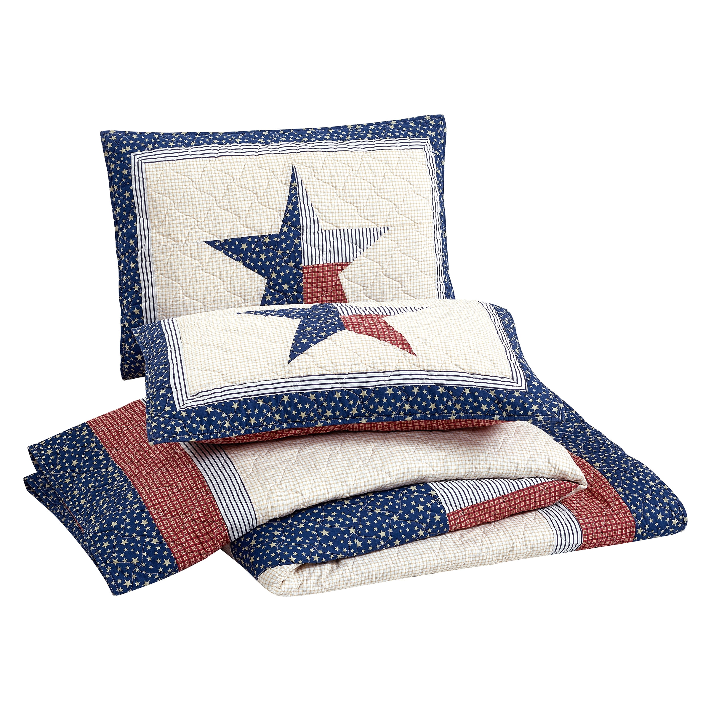 Modern Heirloom Texas Lonestar 3-Piece Quilt Set, Blue, Full/Queen