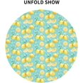 thumbnail image 4 of Yellow Lemon Tablecloth Round 60 Inch Watercolor Summer Lemon Leaf Table Cloths Rustic with Wrinkle Resistant for Holiday, Tabletop, Dining Room, Indoor and Outdoor Dining, 4 of 5