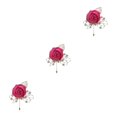 thumbnail image 1 of Guardoinrt Moderne Broche Minimaliste Broche Unique et à la Mode Pièce Élégante Broche de Fleur Polyvalente Rose Rouge 3Set, 1 of 6