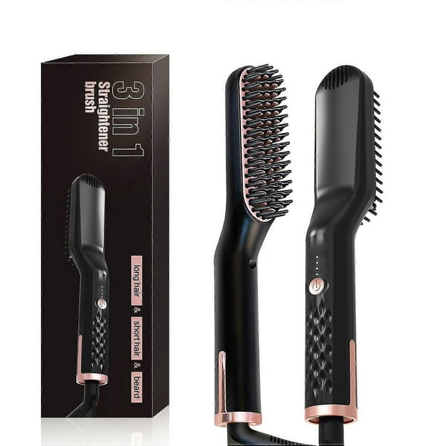 Plancha de barba para hombre, peine calefactor, cepillo eléctrico para el pelo, peine multifuncional, plancha alisadora, cepillo para alisar el cabello.
