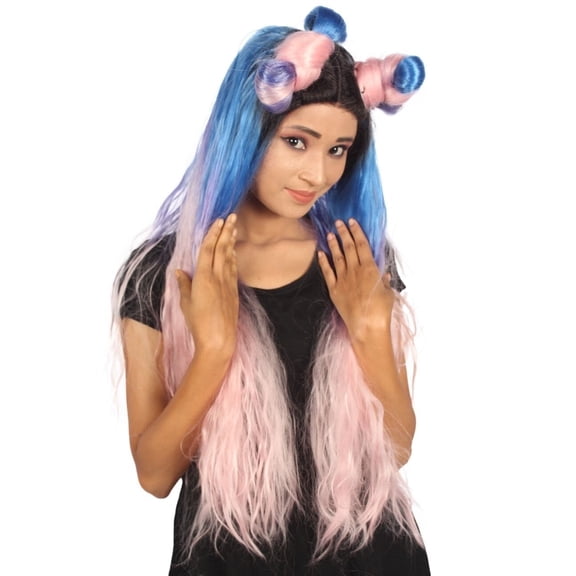 Bailey Women's Long Length Straight Lace Front Horny Buns With Dark Roots - Adults Fashion Wigs