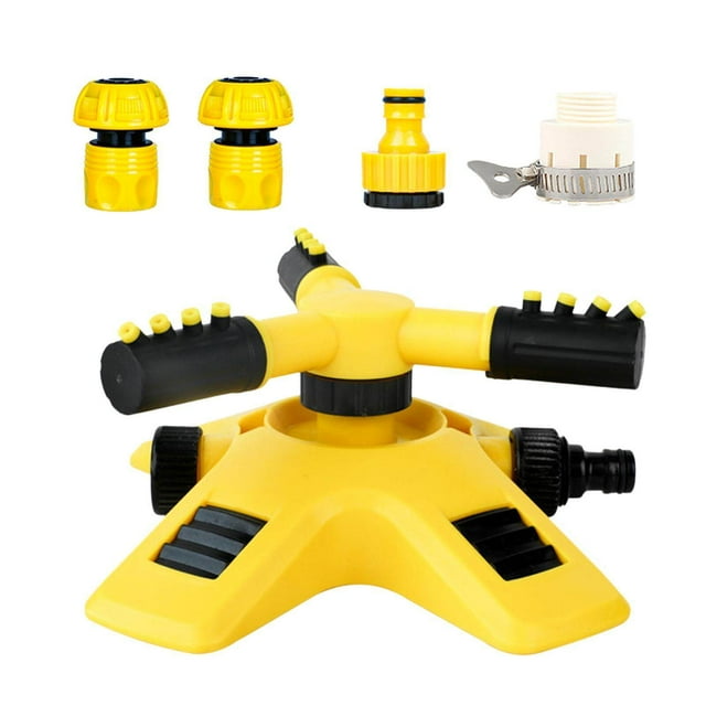 Decodeary Arroseur de Pelouse Système d'Arrosage de Cour Bras Rotatifs Réglables de 20 mm, Doté d'Une Base Lestée, Extensible, Facile à Utiliser