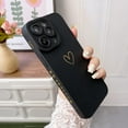 thumbnail image 2 of Compatible with iPhone 14 Pro 6.1 Inch Case, Luxury Love Heart Case with Side Pattern Soft Silicone Shockproof Full Camera Lens Cute Case for iPhone 14 Pro for Women Girl Black, 2 of 12