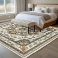 thumbnail image 4 of 5'x8' Area Rugs, Orange Boho Indoor Outdoor Area Rug for Living Room Bedroom, Southwestern Geometric Vintage Ethnic Washable Bathroom Rugs Kitchen Floor Carpet Mats Home Decor Aesthetic, 4 of 8