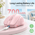 Small Pink Computer Mouse Pink Wireless 2.4G/BT 5.0 Rechargeable Silent Computer Mouse with 6 DPI ...