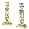 thumbnail image 3 of Matashi Shabbat Candlestick Holders 2-Piece Set – Hand-Painted Gold-Plated Pewter Candle Holders with Star of David for Home Décor, 3 of 5