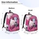 thumbnail image 2 of Balery Flower Field Cow Mochila Clásica Impresa Básica para Viaje, Mochila Escolar Resistente al Agua, Mochila de Lona con Correas Ajustables-Medium, 2 of 5