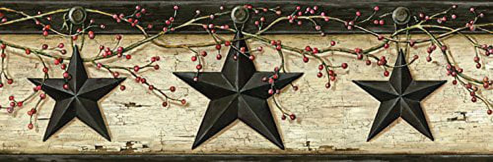 Chesapeake Rustic Barn Star Ennis Sand Wallpaper 7.5 sq ft