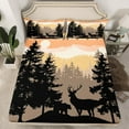 thumbnail image 2 of jejeloiu Jungle Bear Deer Twin Sheet Sets,Woodland Animals Twin Fitted Sheet,Rustic Farmhouse Tribal Flat Sheet For Adults,Luxury Bedroom Decor,3 Pieces, 2 of 7