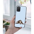 thumbnail image 5 of WIRESTER Shockproof Soft Rubber Cover Case for Samsung Galaxy A03S 4G LTE (Not 5G) 6.5" 2021, Basset Hound Dog Lying Down Looking Up On Light Blue Background, 5 of 5