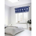 thumbnail image 3 of Navy Winter Snowflakes Valances for Windows, Plant Pine Branch Minimalist Light Filtering Window Treatment Valances, Rod Pocket Small Curtains for Kitchen/Bathroom, 42"x18", 3 of 9