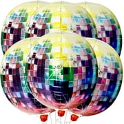 KatchOn Big Multicolor CORNET Disco Ball Balloons - 22 Inch, Pack of 6 | Neon Balloons for 80s Party Decorations