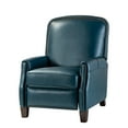 thumbnail image 3 of Genuine Leather Recliner Cigar Chair Modern Retro Armchair Birch Wood Legs Nail Head Trim Bedroom Turquoise, 3 of 10