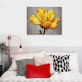 thumbnail image 4 of JEUXUS  Yellow Grey Flower Wall Art Abstract Gray Background Print on Canvas Home Decor Decal Pictures Poster for Bedroom Living Room Printed Painting Gifts Framed Ready to Hang  20x16in, 4 of 4