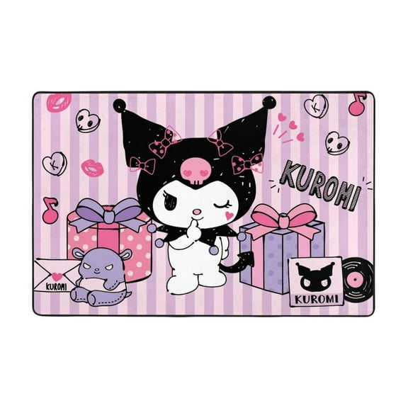 Sanrio Kuromi Rugs Washable Cover Floor Rug Carpets Bathroom Decorations For Kitchen Bedroom Indoor 36"X24"