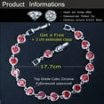 thumbnail image 4 of Blue Cubic Zirconia Love Heart Tennis Chain Link Bracelet CZ Fashion Brand Gift, 4 of 9