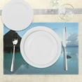 thumbnail image 3 of Ambesonne Tropical Place Mats Set of 4, Wooden House Nature, Standard Size, Blue Brown, 3 of 6