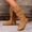 Brown, variant on Women’s Plus Size Round Toe Side Zipper Mid Calf Boots, Low Heel Comfort Mid Shaft Boots, Versatile Casual Winter Boots for Wide Feet Women Khaki 5