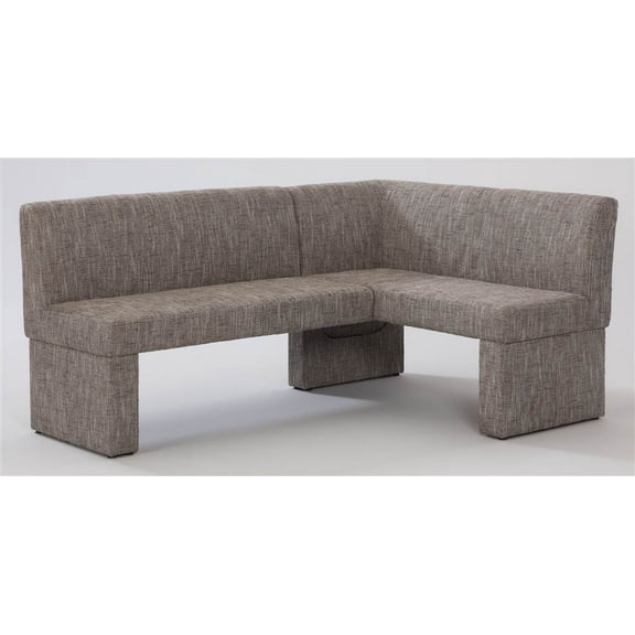 Chintaly Upholstered Corner Bench in Neutral Weave