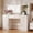 White, variant on TOKSOM Classic White Vanity Table with Lighted Mirror & Power Strip, Makeup Desk with 5 Drawers, Storage Cabinet & 3 Color Lighting