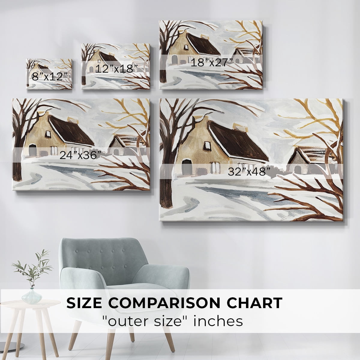 Winter Cottage II- Gallery Wrapped Canvas