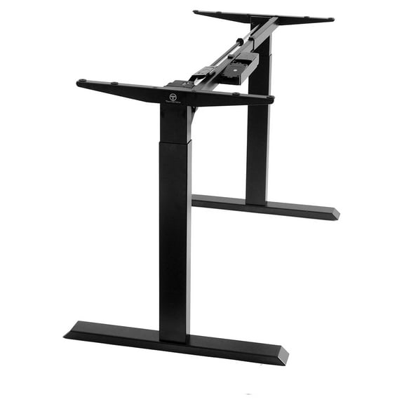 Electric Standing Desk Frame - Two Leg Motorized Stand Up Desk Base - Sit Stand Desk with Memory Settings and Telescopic Height Adjustment (Black)