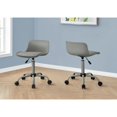 thumbnail image 4 of Monarch Specialties Office Chair, Swivel, Ergonomic, Work, Juvenile, Grey Leather Look, 4 of 11