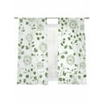 thumbnail image 2 of Abstract Floral Sheer Curtains 63 Inches Long 2 Panels Sage Green Leaf Floral Vintage Watercolor Light Filtering Semi Sheer Window Curtains Drapes for Bedroom Living Room 52"x63", 2 of 7