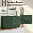 thumbnail image 2 of HLR 48"W Vintage Wood 4 Doors Sideboard Buffet Cabinet with Storage for Living Room, Credenza Green., 2 of 7