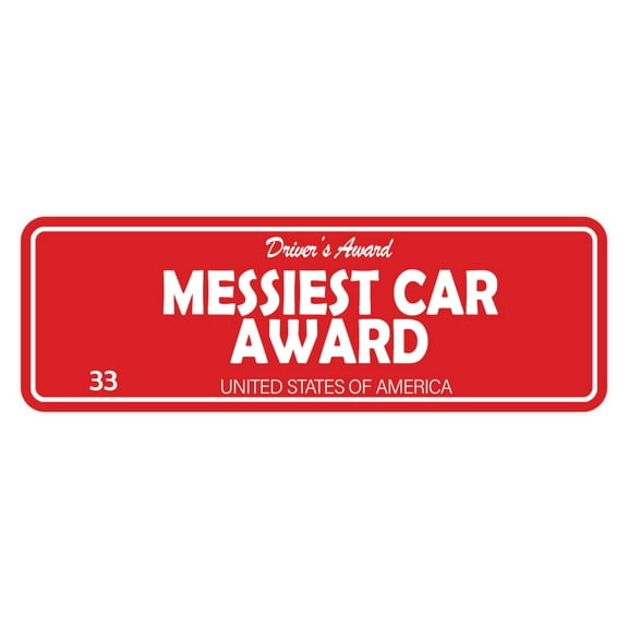 Signs ByLITA Standard Messiest Car Award Sign (Red) - Large