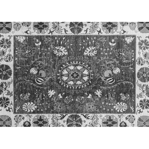 Ahgly Company Indoor Rectangle Abstract Gray Modern Area Rugs, 7' x 9'