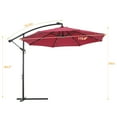 thumbnail image 5 of 10ft Patio Offset Hanging Umbrella, Outdoor Cantilever Umbrella with Crank, Cross Base & Easy Tilt, Hand Operated Switch Sunshade Umbrella, 360° Umbrella with Solar Lights for Garden Pool Deck, B1684, 5 of 10