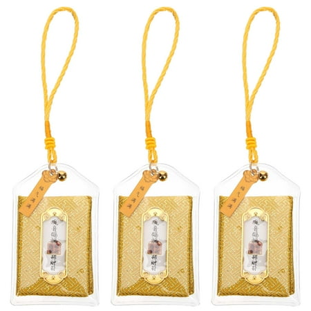 

3pcs Japanese Style Wealth Amulet Decor Exquisite Japanese Amulet Pendant Fortune Bags