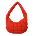 thumbnail image 2 of Bolso Mujer Diamante Bordado Hombro Invierno Puffer Bolso Naranja, 2 of 8